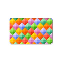 Background Colorful Geometric Triangle Rainbow Magnet (name Card) by HermanTelo