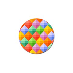 Background Colorful Geometric Triangle Rainbow Golf Ball Marker by HermanTelo