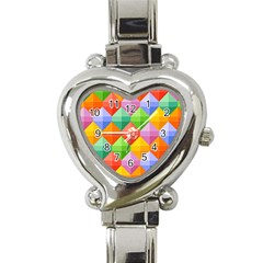 Background Colorful Geometric Triangle Rainbow Heart Italian Charm Watch by HermanTelo