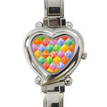 Background Colorful Geometric Triangle Rainbow Heart Italian Charm Watch Front