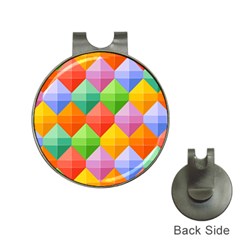 Background Colorful Geometric Triangle Rainbow Hat Clips With Golf Markers by HermanTelo