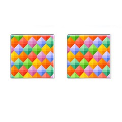 Background Colorful Geometric Triangle Rainbow Cufflinks (square)