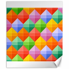 Background Colorful Geometric Triangle Rainbow Canvas 8  X 10 