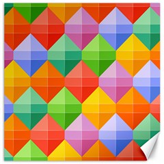 Background Colorful Geometric Triangle Rainbow Canvas 12  X 12 