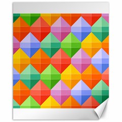 Background Colorful Geometric Triangle Rainbow Canvas 16  X 20 