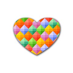 Background Colorful Geometric Triangle Rainbow Heart Coaster (4 Pack) 