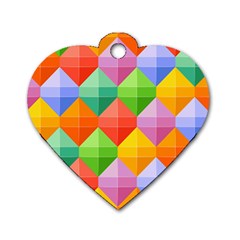 Background Colorful Geometric Triangle Rainbow Dog Tag Heart (two Sides)