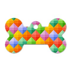 Background Colorful Geometric Triangle Rainbow Dog Tag Bone (one Side) by HermanTelo