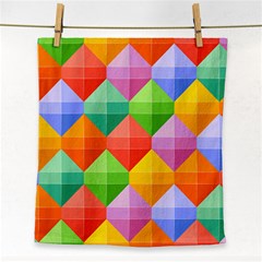 Background Colorful Geometric Triangle Rainbow Face Towel