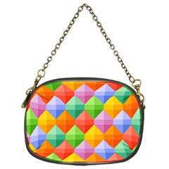 Background Colorful Geometric Triangle Rainbow Chain Purse (two Sides) by HermanTelo