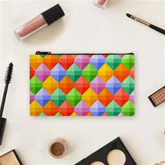 Background Colorful Geometric Triangle Rainbow Cosmetic Bag (small)