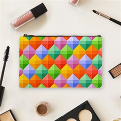 Background Colorful Geometric Triangle Rainbow Cosmetic Bag (medium)