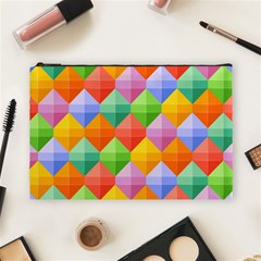 Background Colorful Geometric Triangle Rainbow Cosmetic Bag (large)