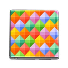 Background Colorful Geometric Triangle Rainbow Memory Card Reader (square 5 Slot) by HermanTelo