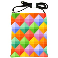 Background Colorful Geometric Triangle Rainbow Shoulder Sling Bag