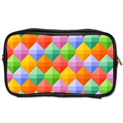 Background Colorful Geometric Triangle Rainbow Toiletries Bag (one Side)