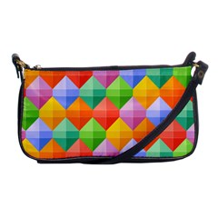 Background Colorful Geometric Triangle Rainbow Shoulder Clutch Bag by HermanTelo