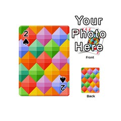 Background Colorful Geometric Triangle Rainbow Playing Cards Double Sided (mini)