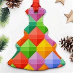 Background Colorful Geometric Triangle Rainbow Ornament (Christmas Tree)  Front