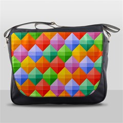 Background Colorful Geometric Triangle Rainbow Messenger Bag