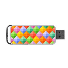 Background Colorful Geometric Triangle Rainbow Portable Usb Flash (one Side)