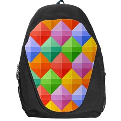 Background Colorful Geometric Triangle Rainbow Backpack Bag by HermanTelo