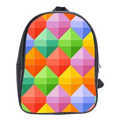 Background Colorful Geometric Triangle Rainbow School Bag (xl) by HermanTelo