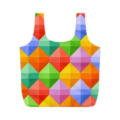 Background Colorful Geometric Triangle Rainbow Full Print Recycle Bag (m)