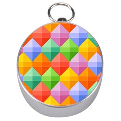 Background Colorful Geometric Triangle Rainbow Silver Compasses