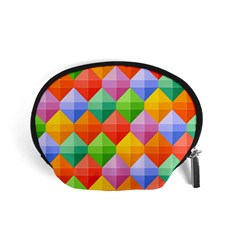 Background Colorful Geometric Triangle Rainbow Accessory Pouch (small)