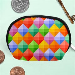 Background Colorful Geometric Triangle Rainbow Accessory Pouch (medium) by HermanTelo