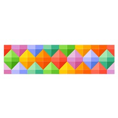 Background Colorful Geometric Triangle Rainbow Satin Scarf (oblong) by HermanTelo