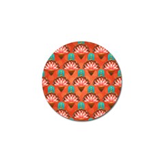 Background Floral Pattern Red Golf Ball Marker