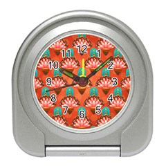 Background Floral Pattern Red Travel Alarm Clock