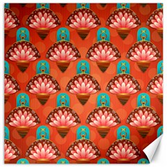 Background Floral Pattern Red Canvas 16  X 16 