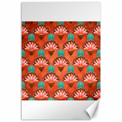 Background Floral Pattern Red Canvas 24  X 36 