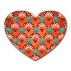 Background Floral Pattern Red Heart Mousepads by HermanTelo