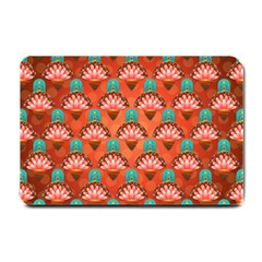 Background Floral Pattern Red Small Doormat  by HermanTelo