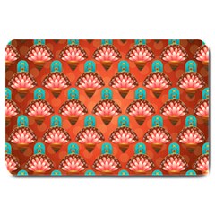 Background Floral Pattern Red Large Doormat  by HermanTelo