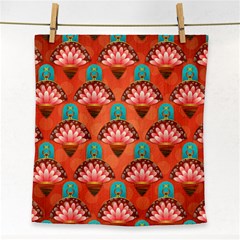 Background Floral Pattern Red Face Towel