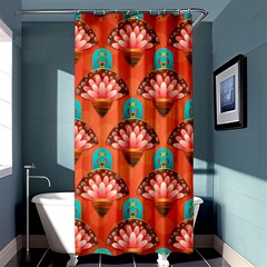 Background Floral Pattern Red Shower Curtain 36  X 72  (stall) 