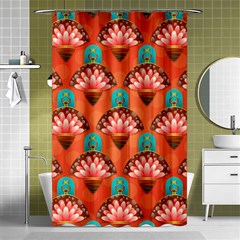 Background Floral Pattern Red Shower Curtain 48  X 72  (small) 