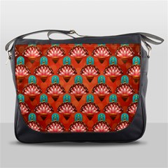 Background Floral Pattern Red Messenger Bag