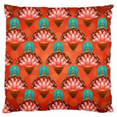 Background Floral Pattern Red Large Cushion Case (one Side) by HermanTelo