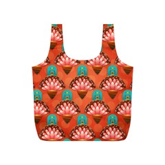 Background Floral Pattern Red Full Print Recycle Bag (s) by HermanTelo