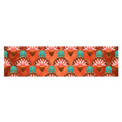 Background Floral Pattern Red Satin Scarf (oblong)