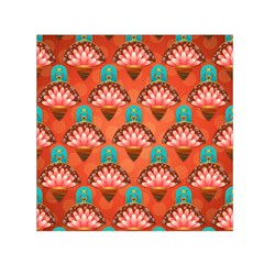 Background Floral Pattern Red Small Satin Scarf (square)