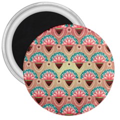 Background Floral Pattern Pink 3  Magnets by HermanTelo