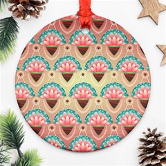 Background Floral Pattern Pink Ornament (round) by HermanTelo