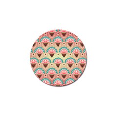 Background Floral Pattern Pink Golf Ball Marker